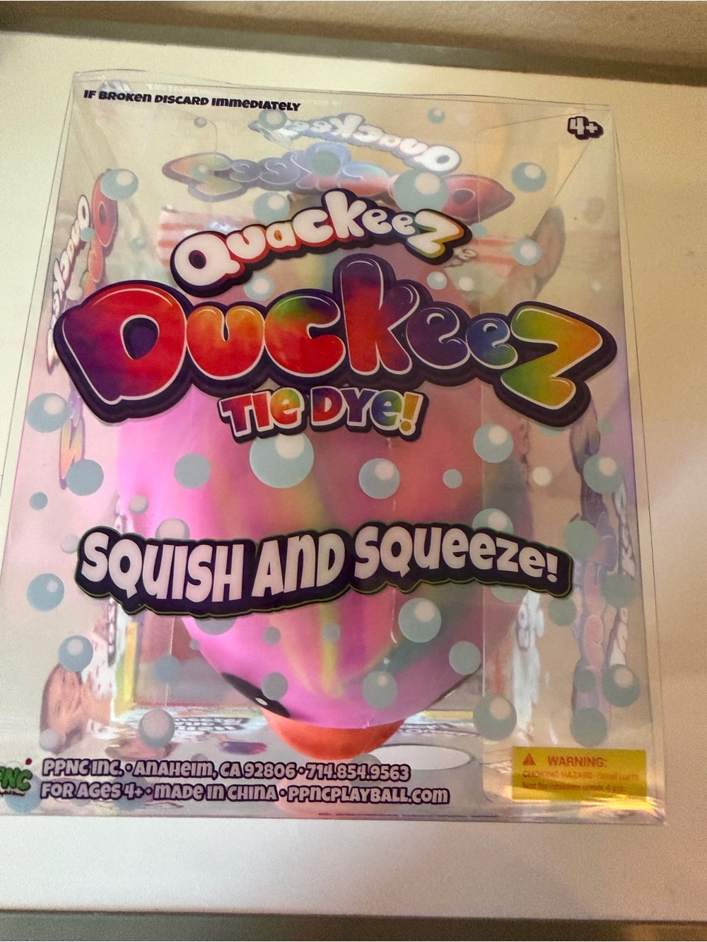🩷💚💜Pink Tie Dye Squishy Duck🩷💚💜”quack quack!” - Picture 4 of 4